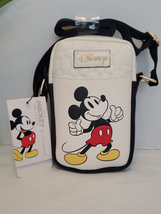 Disney Handbags - Disney White Mickey Mouse Crossbody Bag with Black Trim